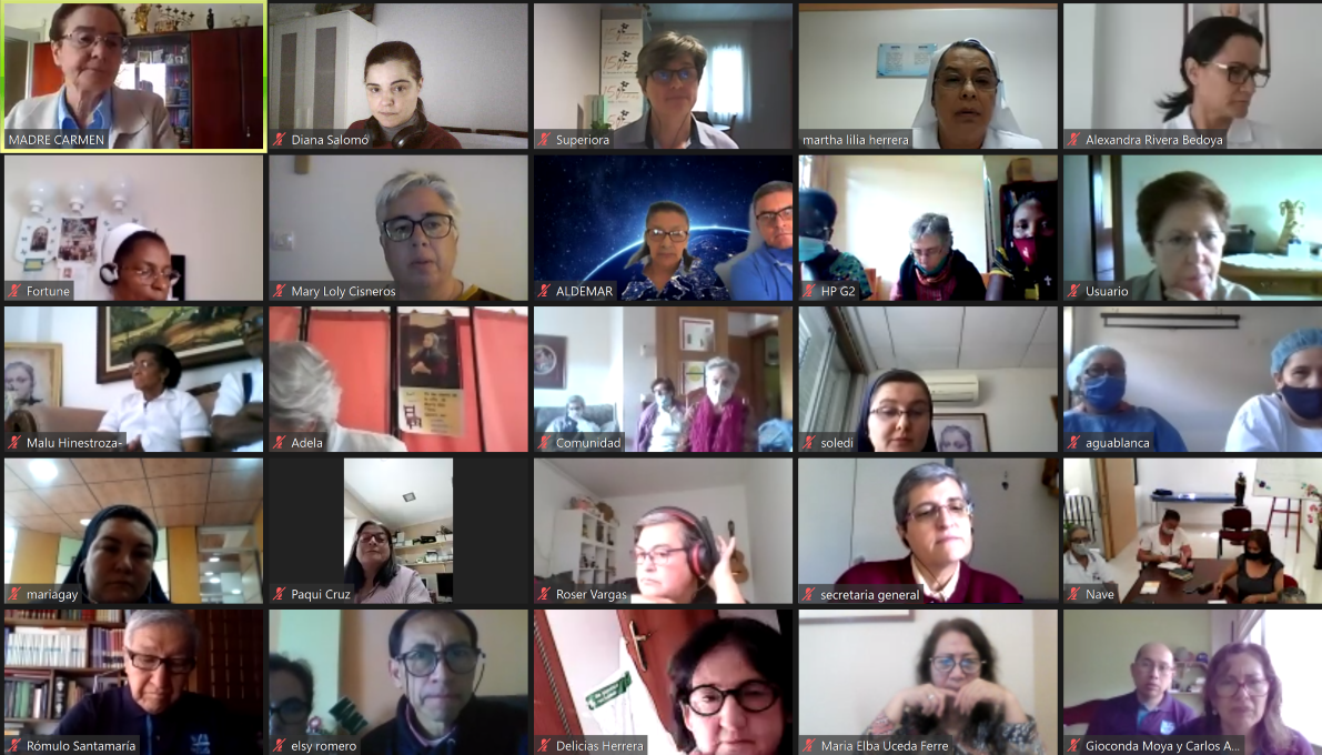 Algunos participantes del Encuentro Internacional Virtual del MLSJG