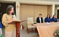 Sra. María Cristina Lesmes, Secretaria de Salud del Gobierno Vallecaucano, en su discurso durante el acto de reconocimiento 