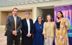 Sr. Edgar Arias, Me. Rosa Masferrer, Hna. Usdelly Alzate, Sra. María Cristina Lesmes y Adriana Vega