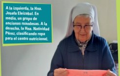 La Hna. Josefa Idiazábal, una de las cinco Hermanas españolas que habían llegado a Nyarusange en 1979, quien sigue en África. 