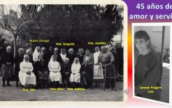 Foto histórica de sus inicios en el Hospital de Lloret de Mar, junto a las Religiosas de San José de Gerona, que marcaron sus inicios.