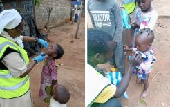 Vacunación infantil y refuerzo nutricional en el Hôpital Catholique St. Joseph de Nkolondom, en Camerún.