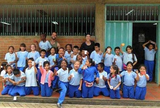 Niños de la Granja Escuela Miravalle, en Cali, Colombia.