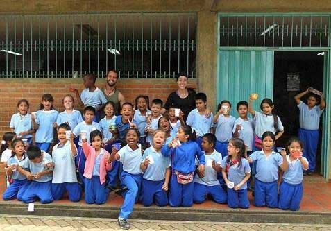 Niños de la Granja Escuela Miravalle, en Cali, Colombia.