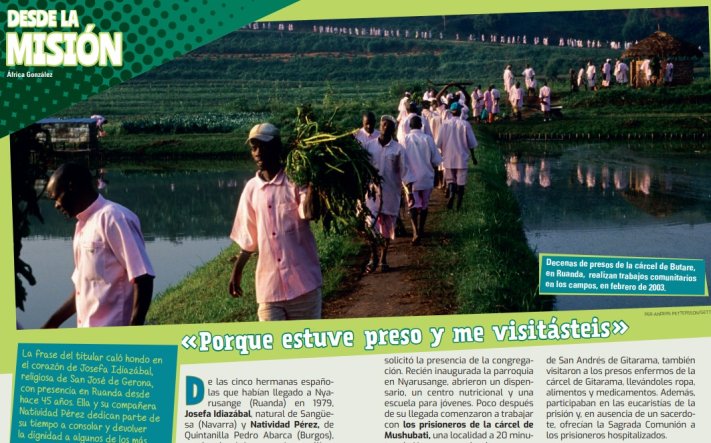 Reportaje en la revista Aguiluchos, revista dirigida a niños y jóvenes que pretende despertar el espíritu misionero y hacer llegar un mensaje de fraternidad y solidaridad, sobre todo con África.